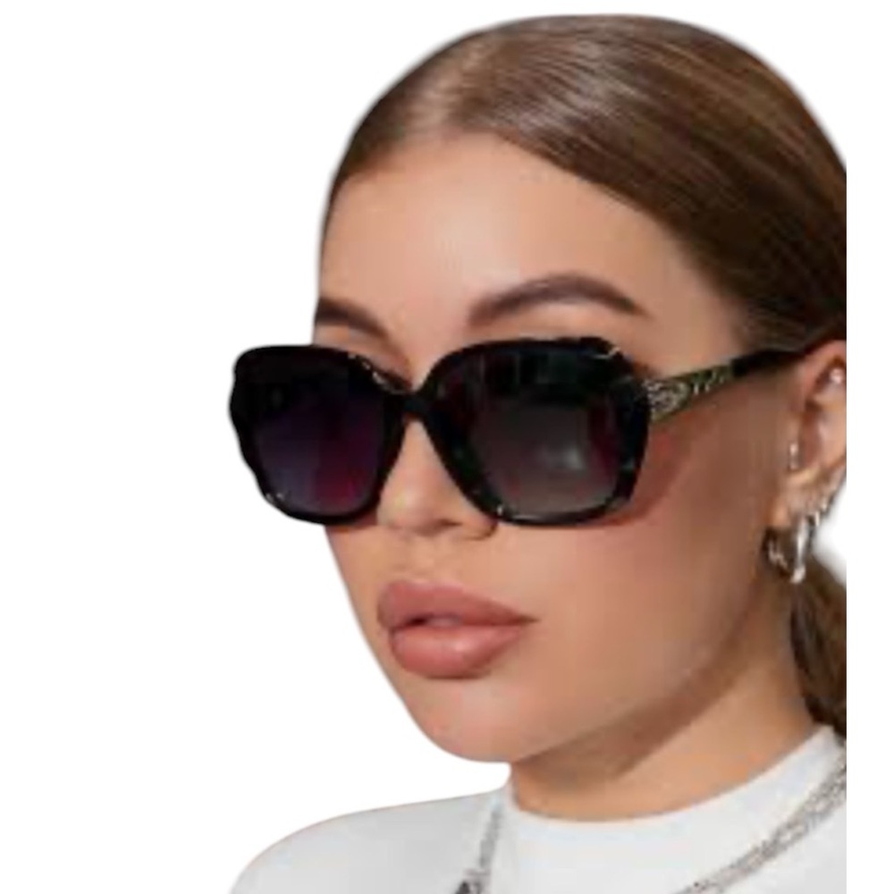 Feisedy Polarized Square Sunglasses Sparkling Shiny Frame NWOT